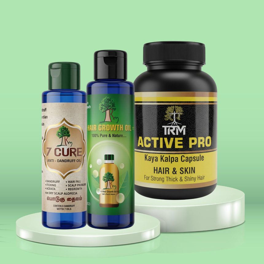 7 Cure Anti Dandruff Oil + Hair Growth Oil + Active Pro Capsule